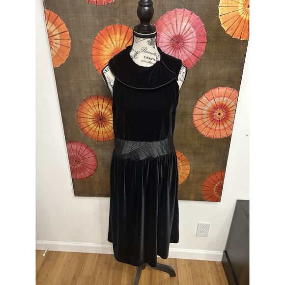 Elisabeth Hasselback For Dialogue Velvet Dress Formal Chic Minimalist Timeless S - Picture 1 of 6